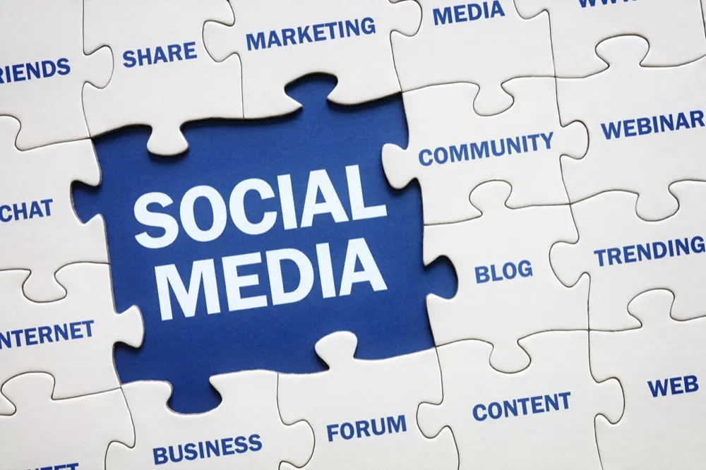Social media strategy pieces fitting together like a puzzle